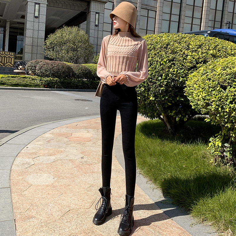 Jeans for Women 2021 New Fashionable High Waist Winter Stretch Fleece Tight Smoky Gray Skinny Pants Cropped Trousers Jeans for Women 2021 New Fashionable High Waist Winter Stretch Fleece Tight Smoky Gray Skinny Pants Cropped Trousers