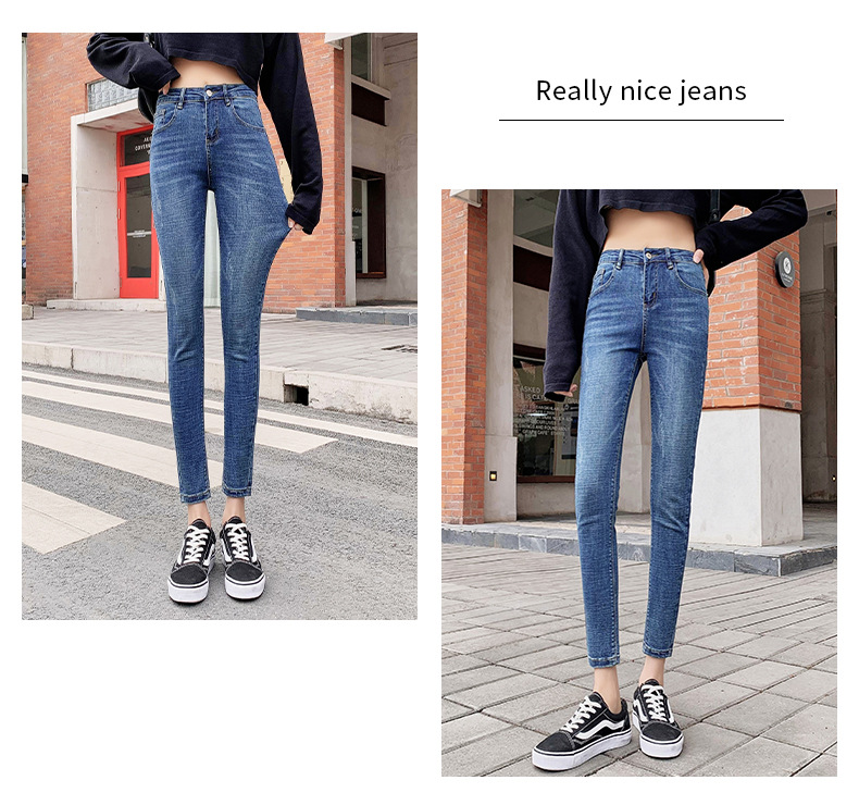 Jeans for Women 2021 New Fashionable High Waist Winter Stretch Fleece Tight Smoky Gray Skinny Pants Cropped Trousers Jeans for Women 2021 New Fashionable High Waist Winter Stretch Fleece Tight Smoky Gray Skinny Pants Cropped Trousers