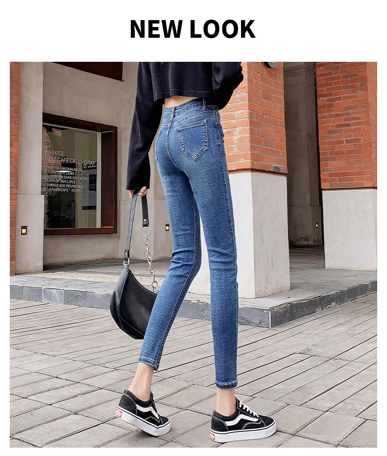 Jeans for Women 2021 New Fashionable High Waist Winter Stretch Fleece Tight Smoky Gray Skinny Pants Cropped Trousers Jeans for Women 2021 New Fashionable High Waist Winter Stretch Fleece Tight Smoky Gray Skinny Pants Cropped Trousers