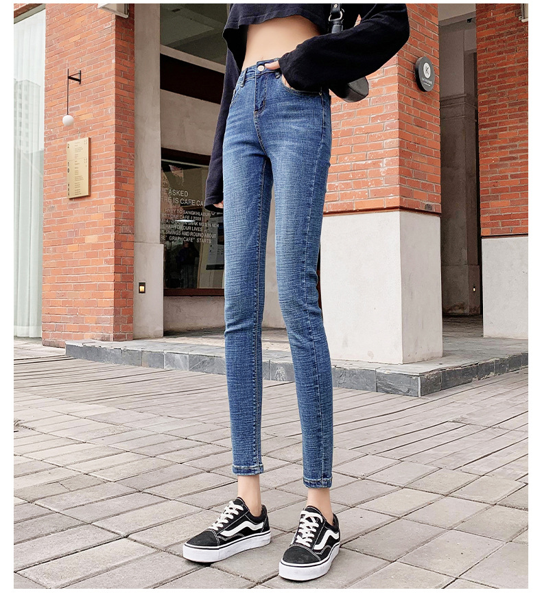 Jeans for Women 2021 New Fashionable High Waist Winter Stretch Fleece Tight Smoky Gray Skinny Pants Cropped Trousers Jeans for Women 2021 New Fashionable High Waist Winter Stretch Fleece Tight Smoky Gray Skinny Pants Cropped Trousers