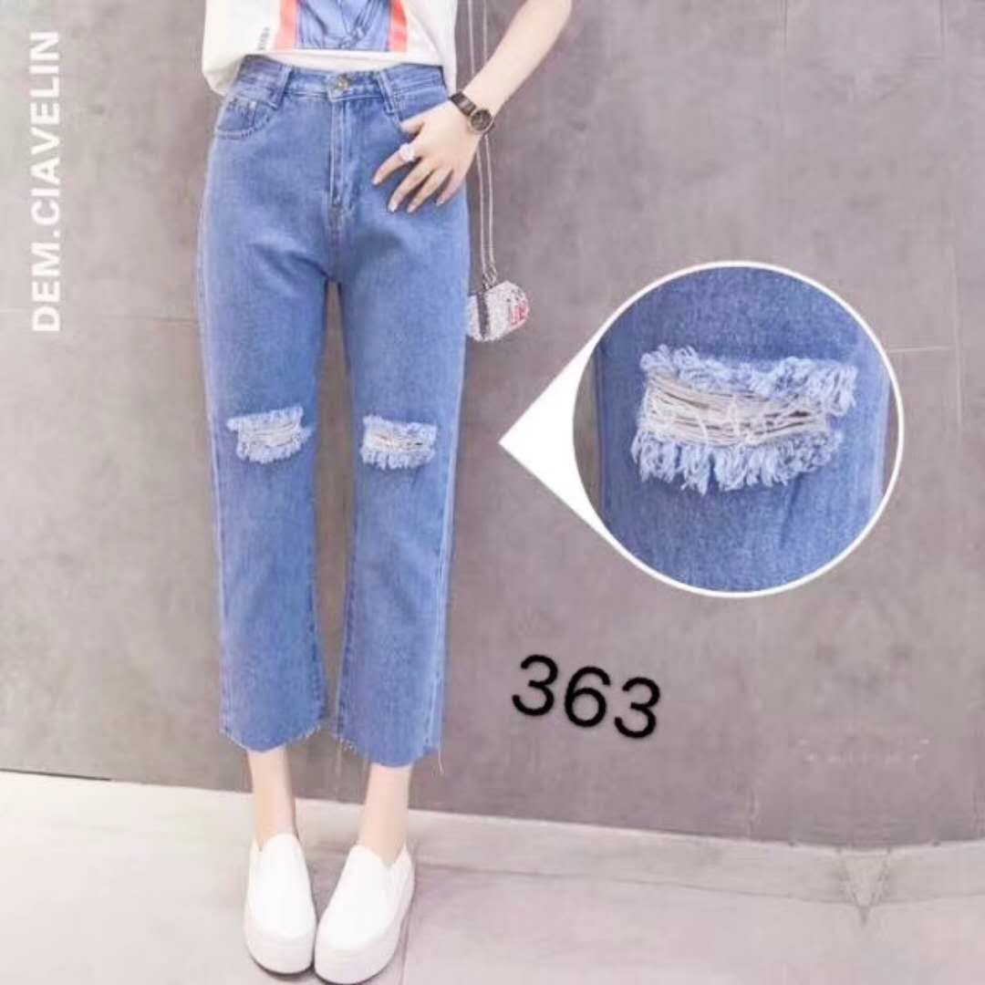 High waist wide leg jeans new style baggy slim cropped trousers with flared horns and wide legs