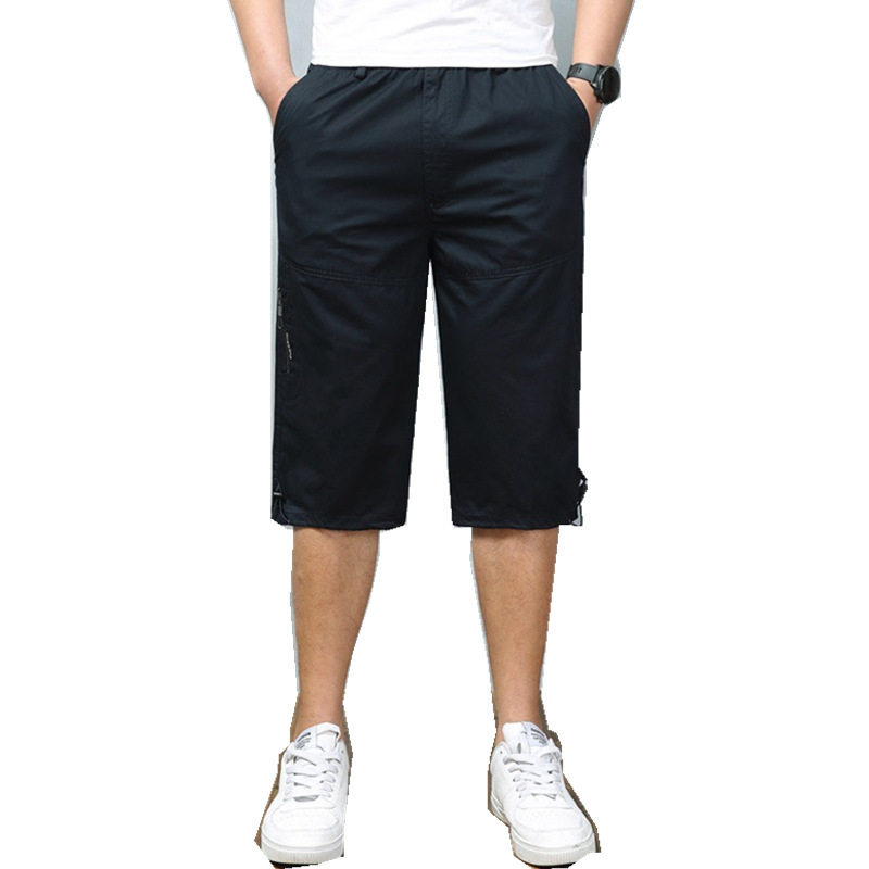 Exclusive for Cross-Border Cropped Trousers for Men Outdoor Leisure Thin Sports Shorts Multi-Pocket Loose Large Size Breeches 8995