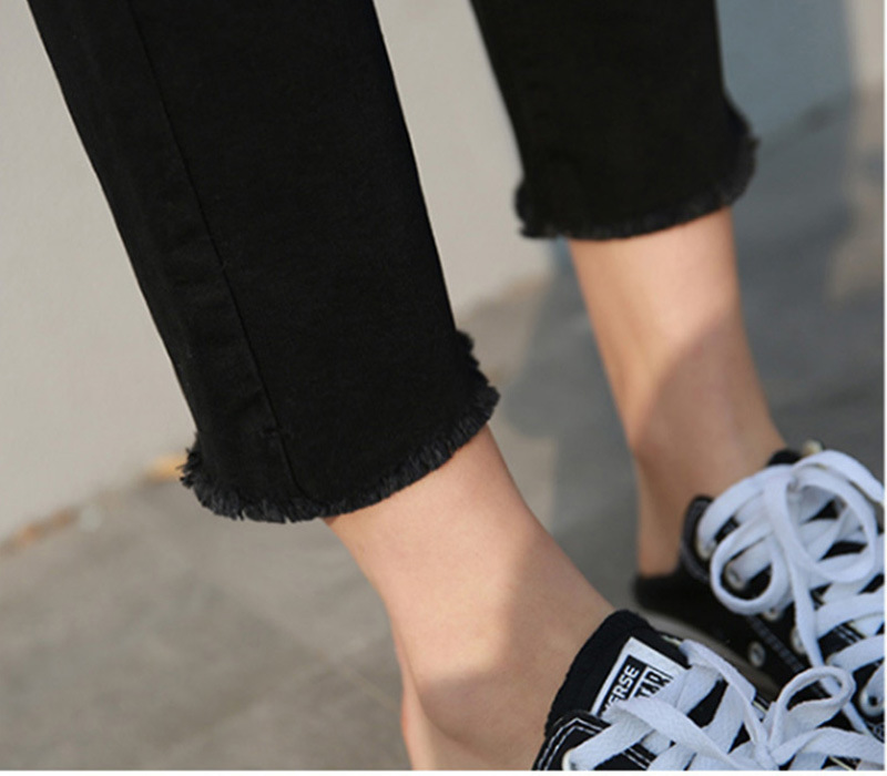 Black Jeans Women's Spring Small Straight Pants 2020 New High Waist All-Matching Loose Slimming Cropped Trousers