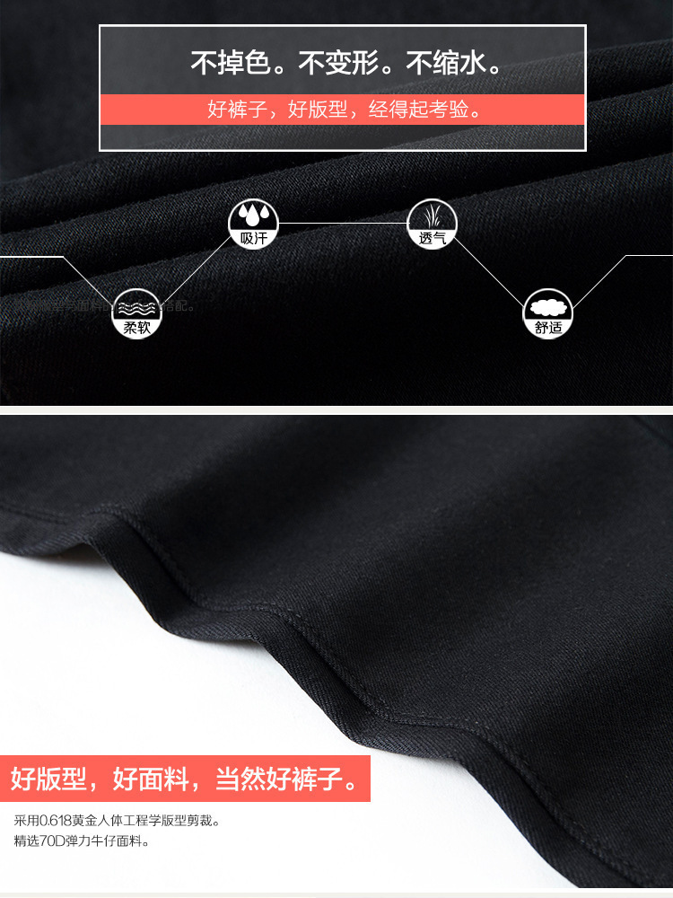 Black Jeans Women's Spring Small Straight Pants 2020 New High Waist All-Matching Loose Slimming Cropped Trousers