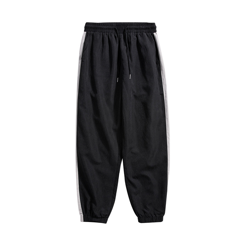 Pants Men&#039;s Spring and Autumn 2021 New Korean Style Trendy High Street Ruoshuai Casual Exercise Ankle-Tied Cropped Trousers