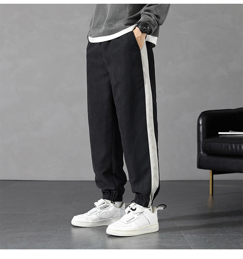 Pants Men's Spring and Autumn 2021 New Korean Style Trendy High Street Ruoshuai Casual Exercise Ankle-Tied Cropped Trousers Pants Men's Spring and Autumn 2021 New Korean Style Trendy High Street Ruoshuai Casual Exercise Ankle-Tied Cropped Trousers