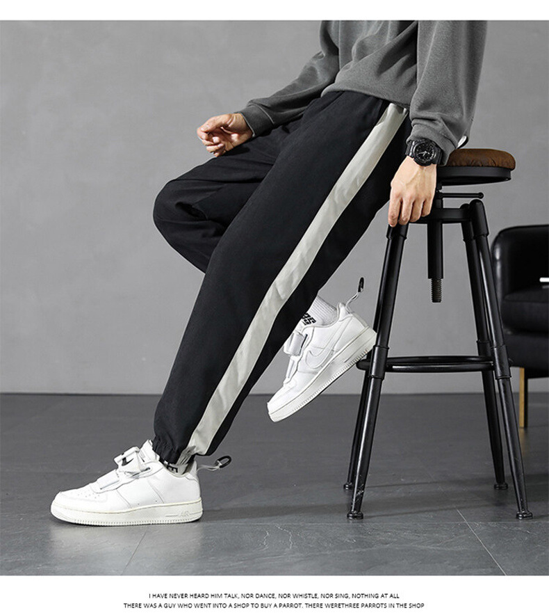 Pants Men's Spring and Autumn 2021 New Korean Style Trendy High Street Ruoshuai Casual Exercise Ankle-Tied Cropped Trousers Pants Men's Spring and Autumn 2021 New Korean Style Trendy High Street Ruoshuai Casual Exercise Ankle-Tied Cropped Trousers