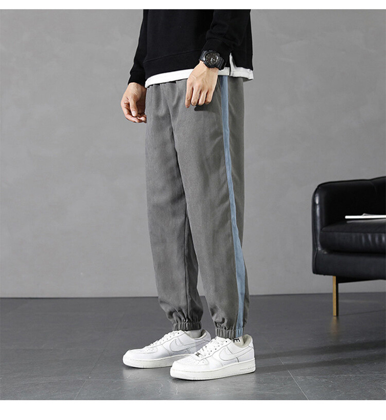 Pants Men's Spring and Autumn 2021 New Korean Style Trendy High Street Ruoshuai Casual Exercise Ankle-Tied Cropped Trousers Pants Men's Spring and Autumn 2021 New Korean Style Trendy High Street Ruoshuai Casual Exercise Ankle-Tied Cropped Trousers