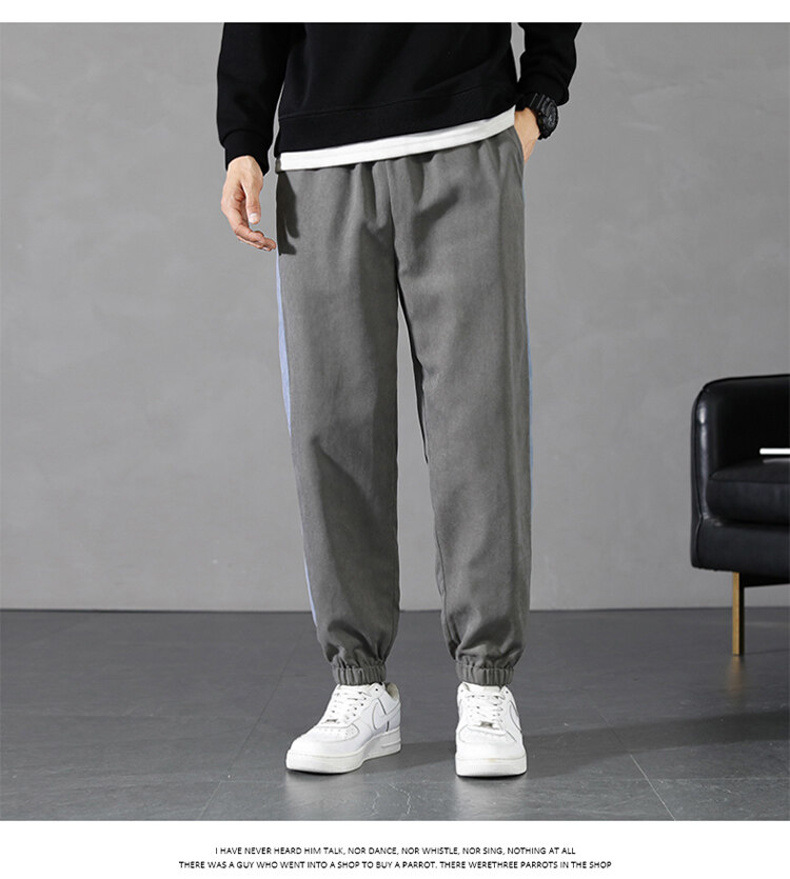 Pants Men's Spring and Autumn 2021 New Korean Style Trendy High Street Ruoshuai Casual Exercise Ankle-Tied Cropped Trousers Pants Men's Spring and Autumn 2021 New Korean Style Trendy High Street Ruoshuai Casual Exercise Ankle-Tied Cropped Trousers