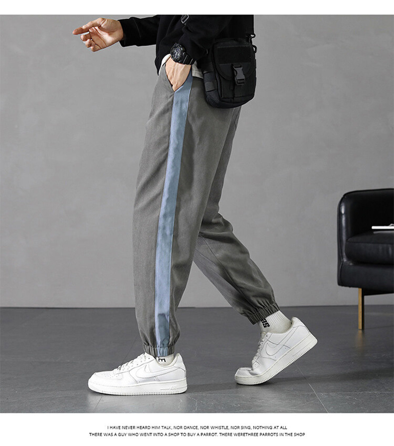 Pants Men's Spring and Autumn 2021 New Korean Style Trendy High Street Ruoshuai Casual Exercise Ankle-Tied Cropped Trousers Pants Men's Spring and Autumn 2021 New Korean Style Trendy High Street Ruoshuai Casual Exercise Ankle-Tied Cropped Trousers
