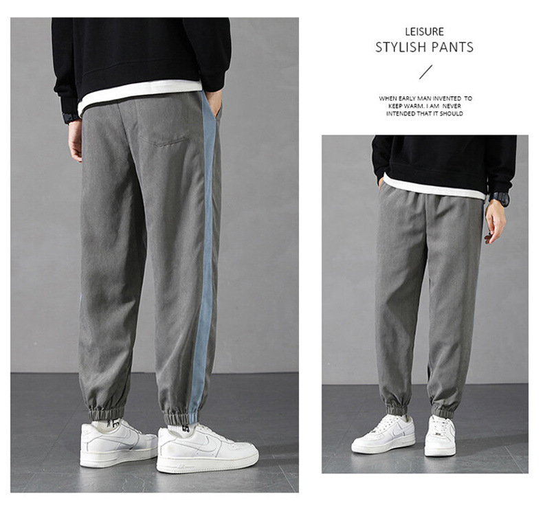 Pants Men's Spring and Autumn 2021 New Korean Style Trendy High Street Ruoshuai Casual Exercise Ankle-Tied Cropped Trousers Pants Men's Spring and Autumn 2021 New Korean Style Trendy High Street Ruoshuai Casual Exercise Ankle-Tied Cropped Trousers
