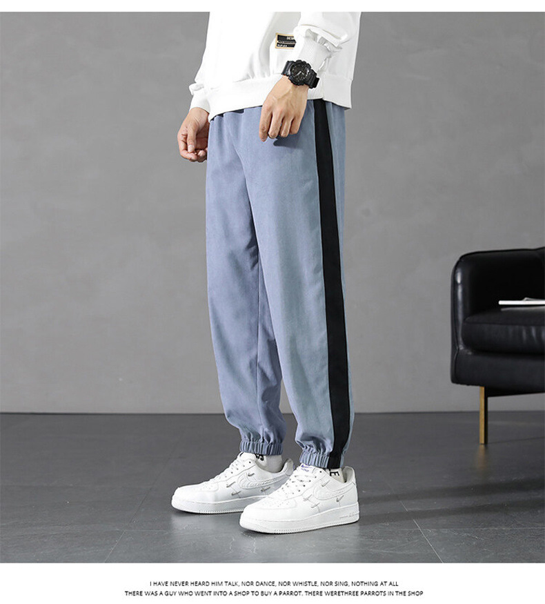 Pants Men's Spring and Autumn 2021 New Korean Style Trendy High Street Ruoshuai Casual Exercise Ankle-Tied Cropped Trousers Pants Men's Spring and Autumn 2021 New Korean Style Trendy High Street Ruoshuai Casual Exercise Ankle-Tied Cropped Trousers