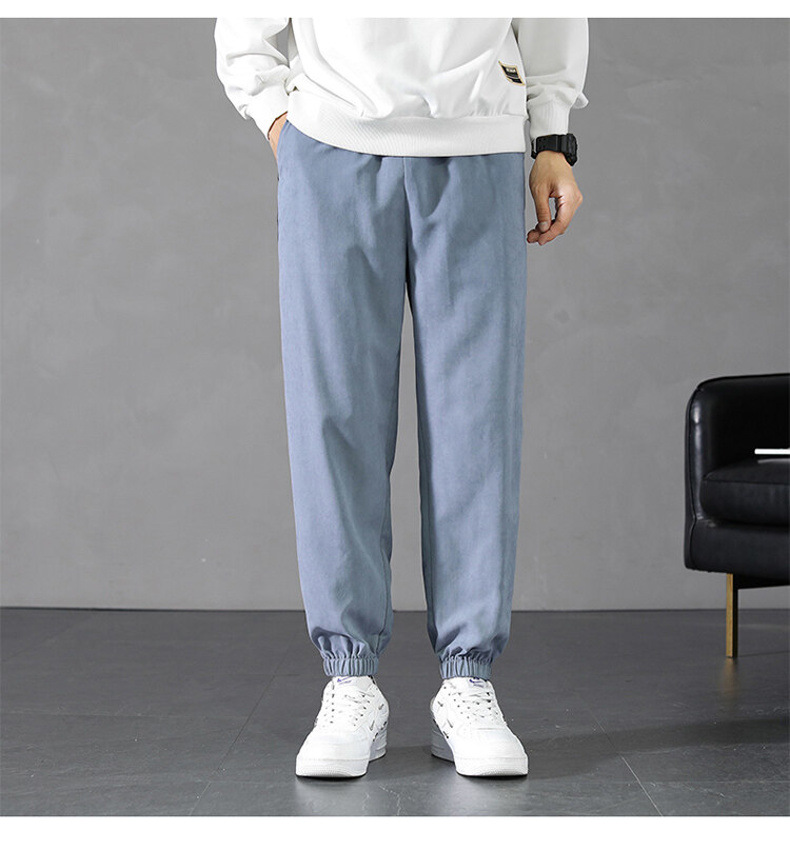 Pants Men's Spring and Autumn 2021 New Korean Style Trendy High Street Ruoshuai Casual Exercise Ankle-Tied Cropped Trousers Pants Men's Spring and Autumn 2021 New Korean Style Trendy High Street Ruoshuai Casual Exercise Ankle-Tied Cropped Trousers