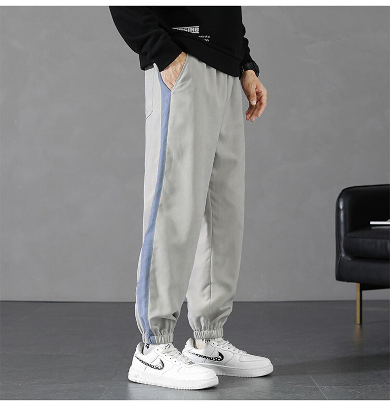 Pants Men's Spring and Autumn 2021 New Korean Style Trendy High Street Ruoshuai Casual Exercise Ankle-Tied Cropped Trousers Pants Men's Spring and Autumn 2021 New Korean Style Trendy High Street Ruoshuai Casual Exercise Ankle-Tied Cropped Trousers