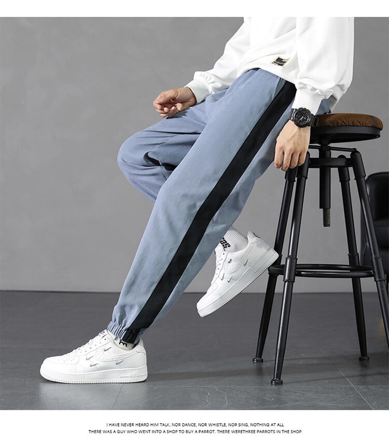Pants Men's Spring and Autumn 2021 New Korean Style Trendy High Street Ruoshuai Casual Exercise Ankle-Tied Cropped Trousers Pants Men's Spring and Autumn 2021 New Korean Style Trendy High Street Ruoshuai Casual Exercise Ankle-Tied Cropped Trousers