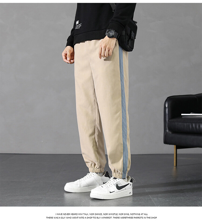 Pants Men's Spring and Autumn 2021 New Korean Style Trendy High Street Ruoshuai Casual Exercise Ankle-Tied Cropped Trousers Pants Men's Spring and Autumn 2021 New Korean Style Trendy High Street Ruoshuai Casual Exercise Ankle-Tied Cropped Trousers
