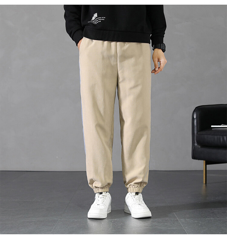 Pants Men's Spring and Autumn 2021 New Korean Style Trendy High Street Ruoshuai Casual Exercise Ankle-Tied Cropped Trousers Pants Men's Spring and Autumn 2021 New Korean Style Trendy High Street Ruoshuai Casual Exercise Ankle-Tied Cropped Trousers