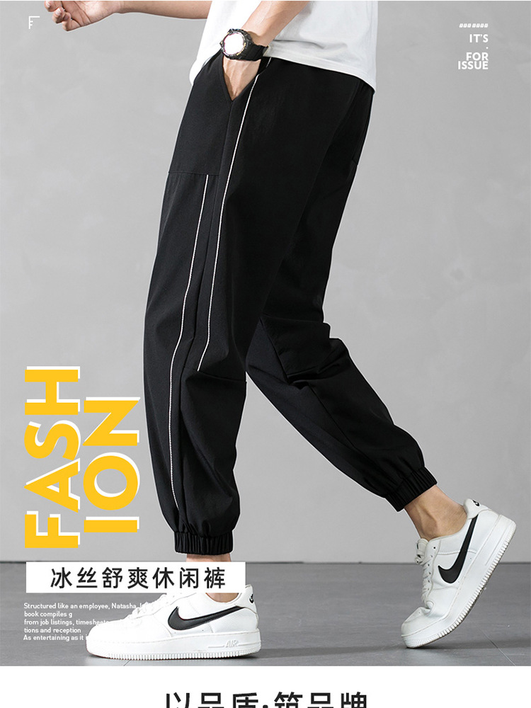 Summer Casual Pants Men's Loose Quick-Drying Men's Clothing 2020 New Ice Silk Thin Sports Pants Cropped Trousers Men Summer Casual Pants Men's Loose Quick-Drying Men's Clothing 2020 New Ice Silk Thin Sports Pants Cropped Trousers Men