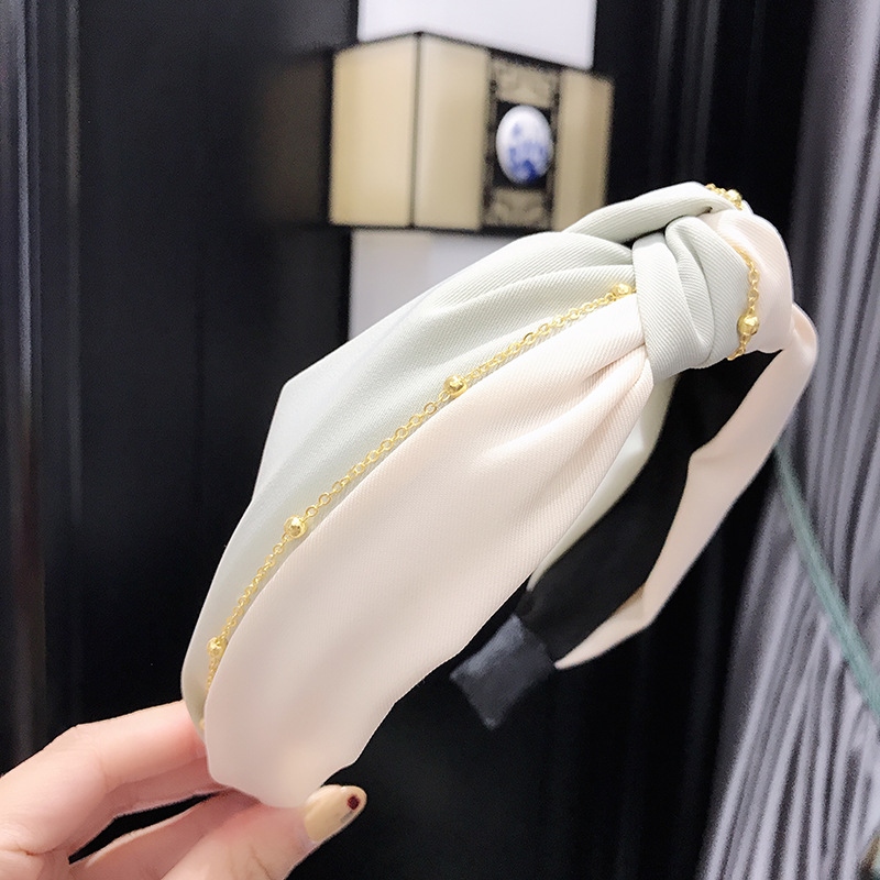 Korean Style Instafamous Hairband Chain Two-Color Knotted Headband Fashion Sports Wear Hairpin Face Washing Hair Hoop