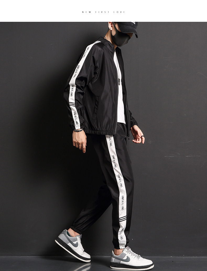2021 Spring New Leisure Sports Suit Two-Piece Men's Clothing Men Leisure Set Korean Hipster Sports wear 2021 Spring New Leisure Sports Suit Two-Piece Men's Clothing Men Leisure Set Korean Hipster Sports wear