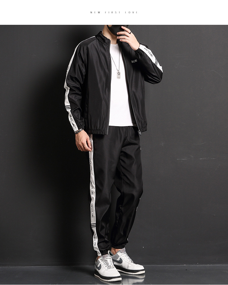 2021 Spring New Leisure Sports Suit Two-Piece Men's Clothing Men Leisure Set Korean Hipster Sports wear 2021 Spring New Leisure Sports Suit Two-Piece Men's Clothing Men Leisure Set Korean Hipster Sports wear