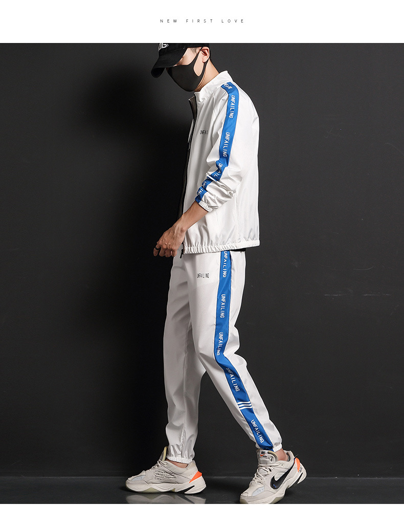 2021 Spring New Leisure Sports Suit Two-Piece Men's Clothing Men Leisure Set Korean Hipster Sports wear 2021 Spring New Leisure Sports Suit Two-Piece Men's Clothing Men Leisure Set Korean Hipster Sports wear