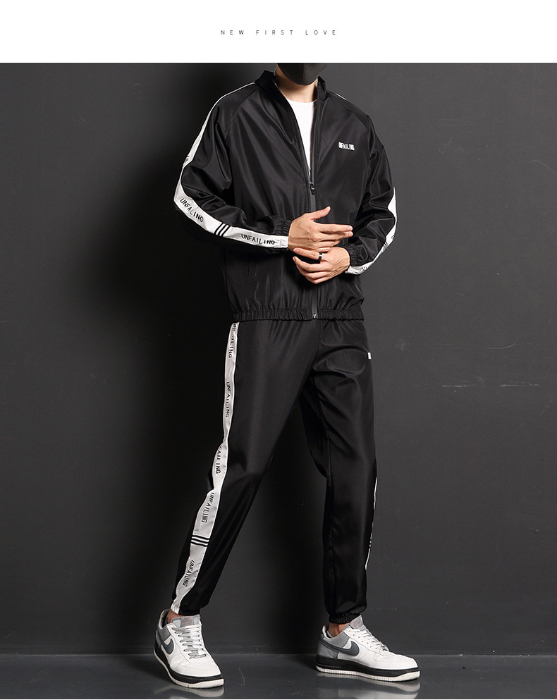 2021 Spring New Leisure Sports Suit Two-Piece Men's Clothing Men Leisure Set Korean Hipster Sports wear 2021 Spring New Leisure Sports Suit Two-Piece Men's Clothing Men Leisure Set Korean Hipster Sports wear