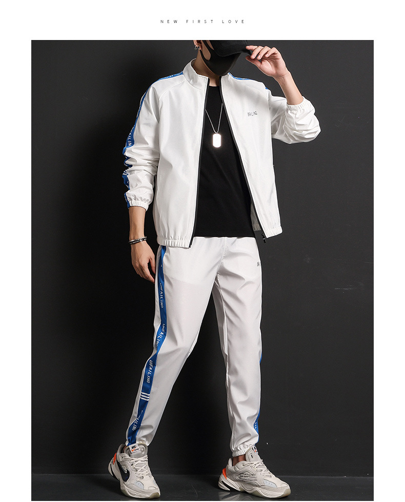 2021 Spring New Leisure Sports Suit Two-Piece Men's Clothing Men Leisure Set Korean Hipster Sports wear 2021 Spring New Leisure Sports Suit Two-Piece Men's Clothing Men Leisure Set Korean Hipster Sports wear