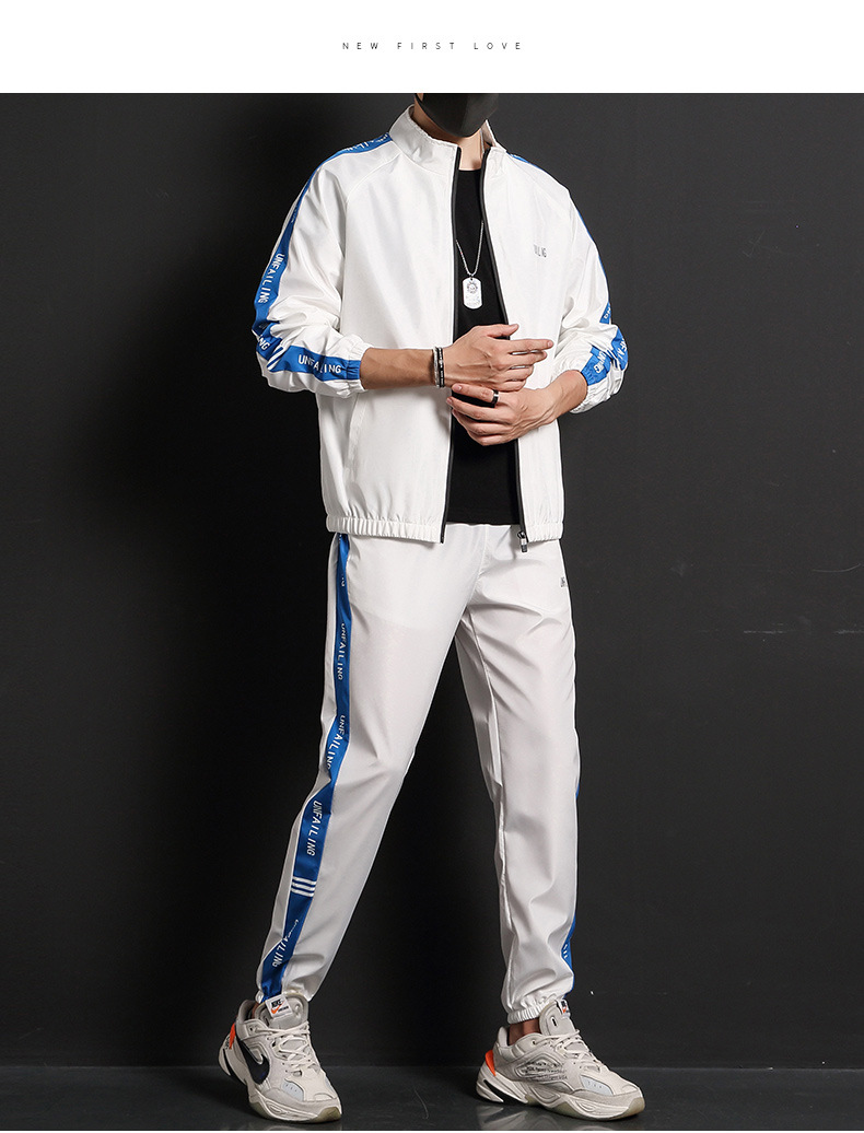 2021 Spring New Leisure Sports Suit Two-Piece Men's Clothing Men Leisure Set Korean Hipster Sports wear 2021 Spring New Leisure Sports Suit Two-Piece Men's Clothing Men Leisure Set Korean Hipster Sports wear
