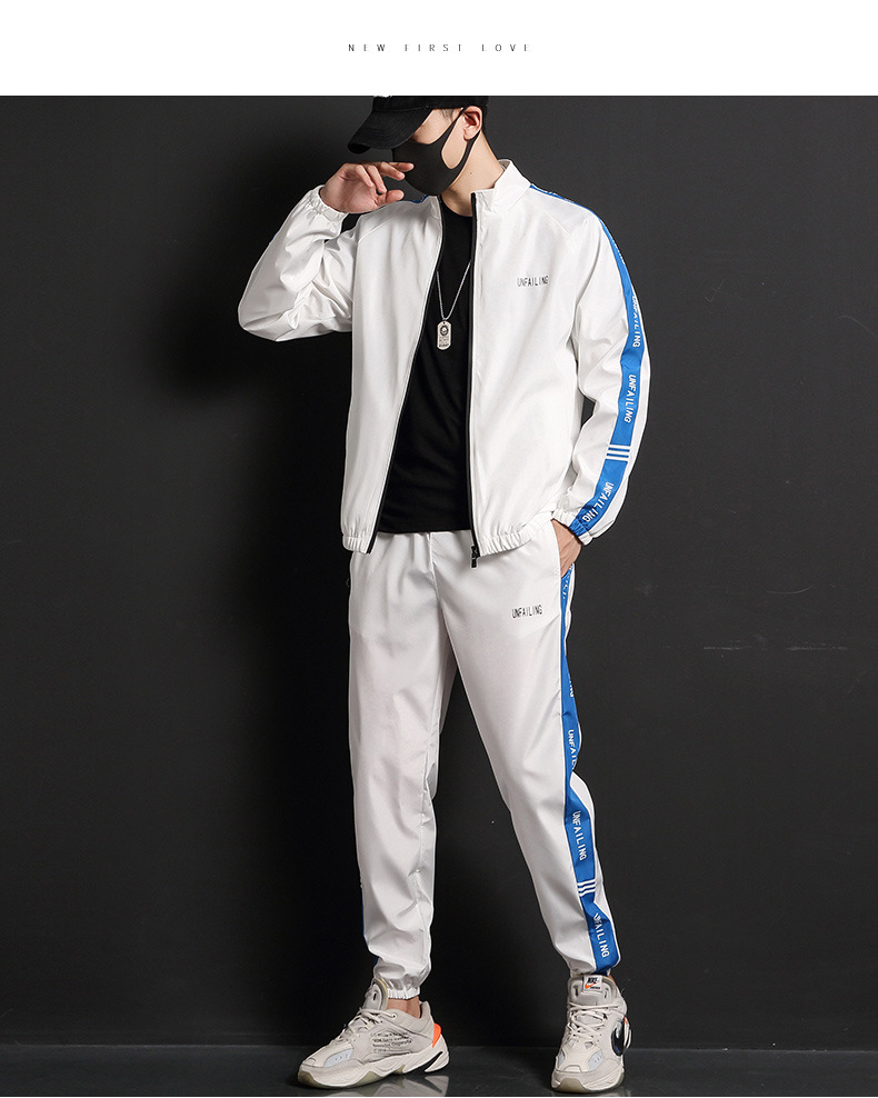 2021 Spring New Leisure Sports Suit Two-Piece Men's Clothing Men Leisure Set Korean Hipster Sports wear 2021 Spring New Leisure Sports Suit Two-Piece Men's Clothing Men Leisure Set Korean Hipster Sports wear