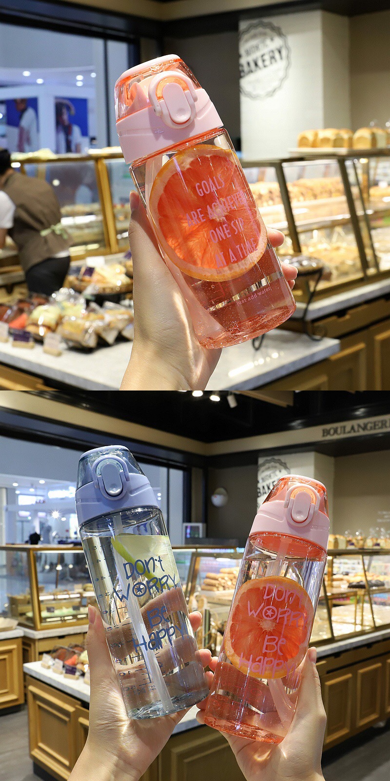 of fresh Spring cover Plastic cup student antifall wear resistant large capacity Straw cup outdoor sports drink cup of fresh Spring cover Plastic cup student antifall wear resistant large capacity Straw cup outdoor sports drink cup