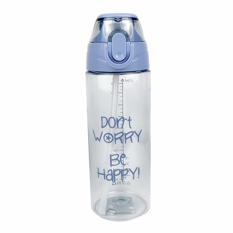 of fresh Spring cover Plastic cup student antifall wear resistant large capacity Straw cup outdoor sports drink cup