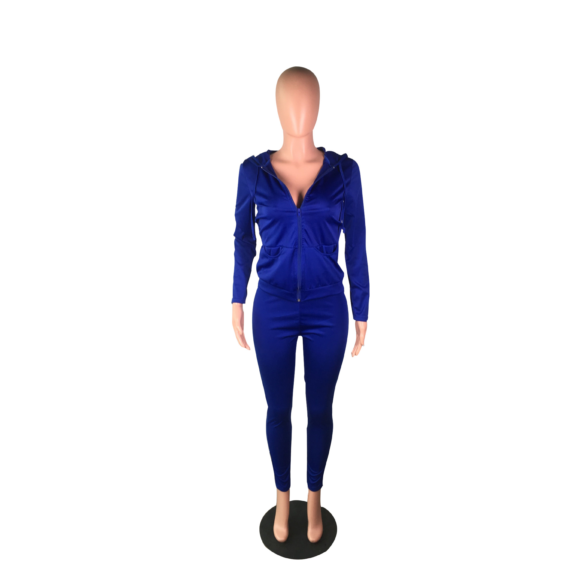 YZ1113 crossborder women's wear Autumn with a hat pocket zipper fashion leisure sports twopiece set YZ1113 crossborder women's wear Autumn with a hat pocket zipper fashion leisure sports twopiece set