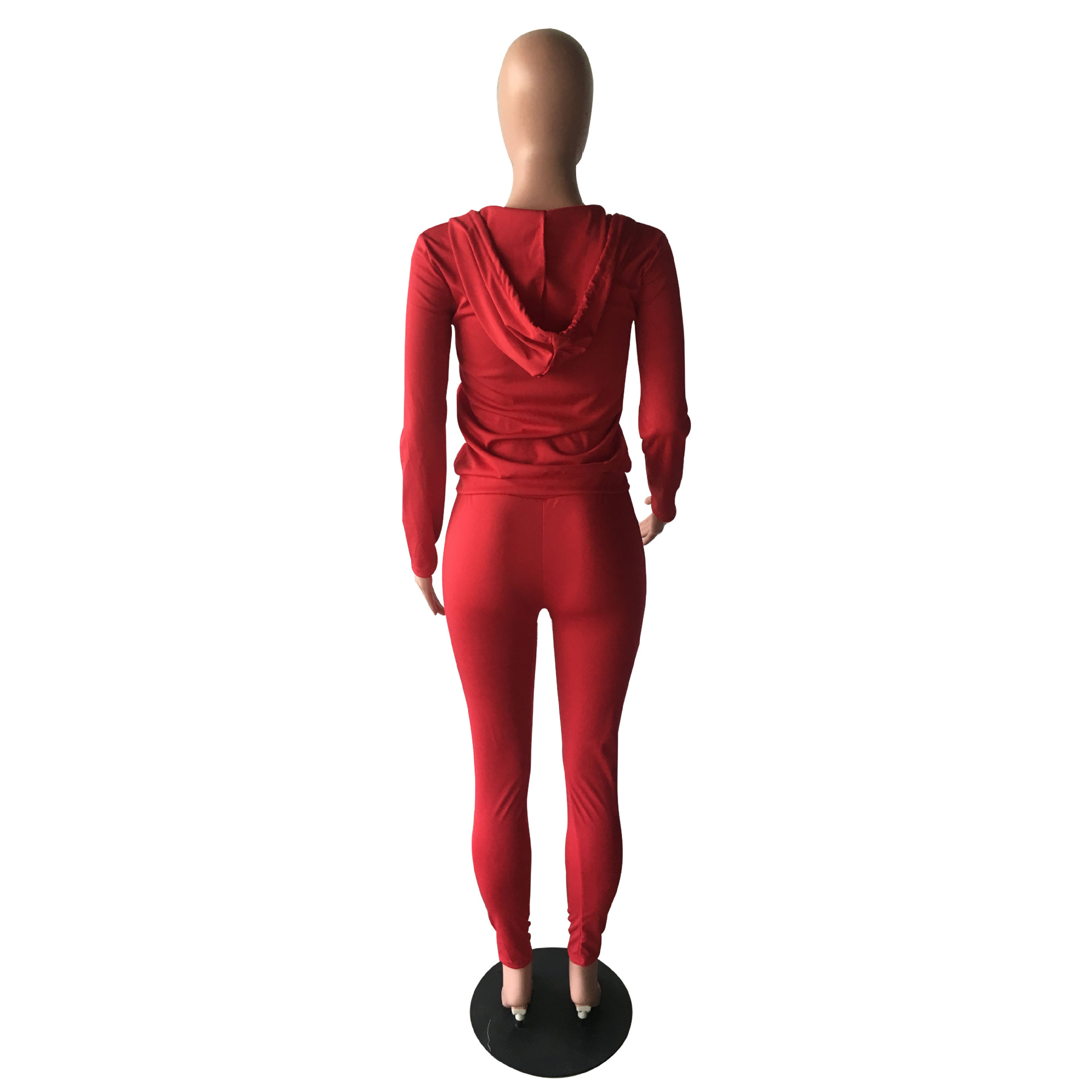YZ1113 crossborder women's wear Autumn with a hat pocket zipper fashion leisure sports twopiece set YZ1113 crossborder women's wear Autumn with a hat pocket zipper fashion leisure sports twopiece set
