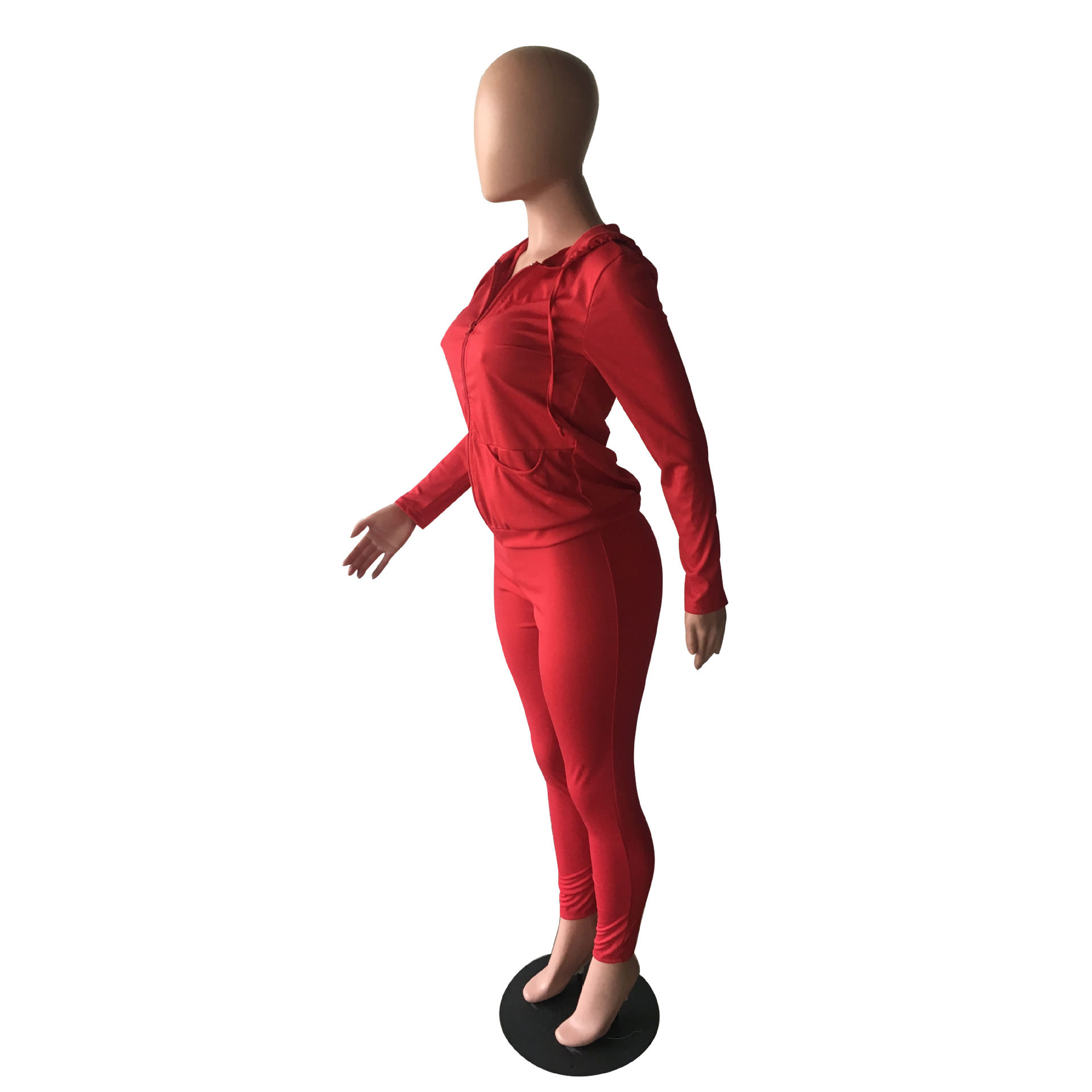 YZ1113 crossborder women's wear Autumn with a hat pocket zipper fashion leisure sports twopiece set YZ1113 crossborder women's wear Autumn with a hat pocket zipper fashion leisure sports twopiece set