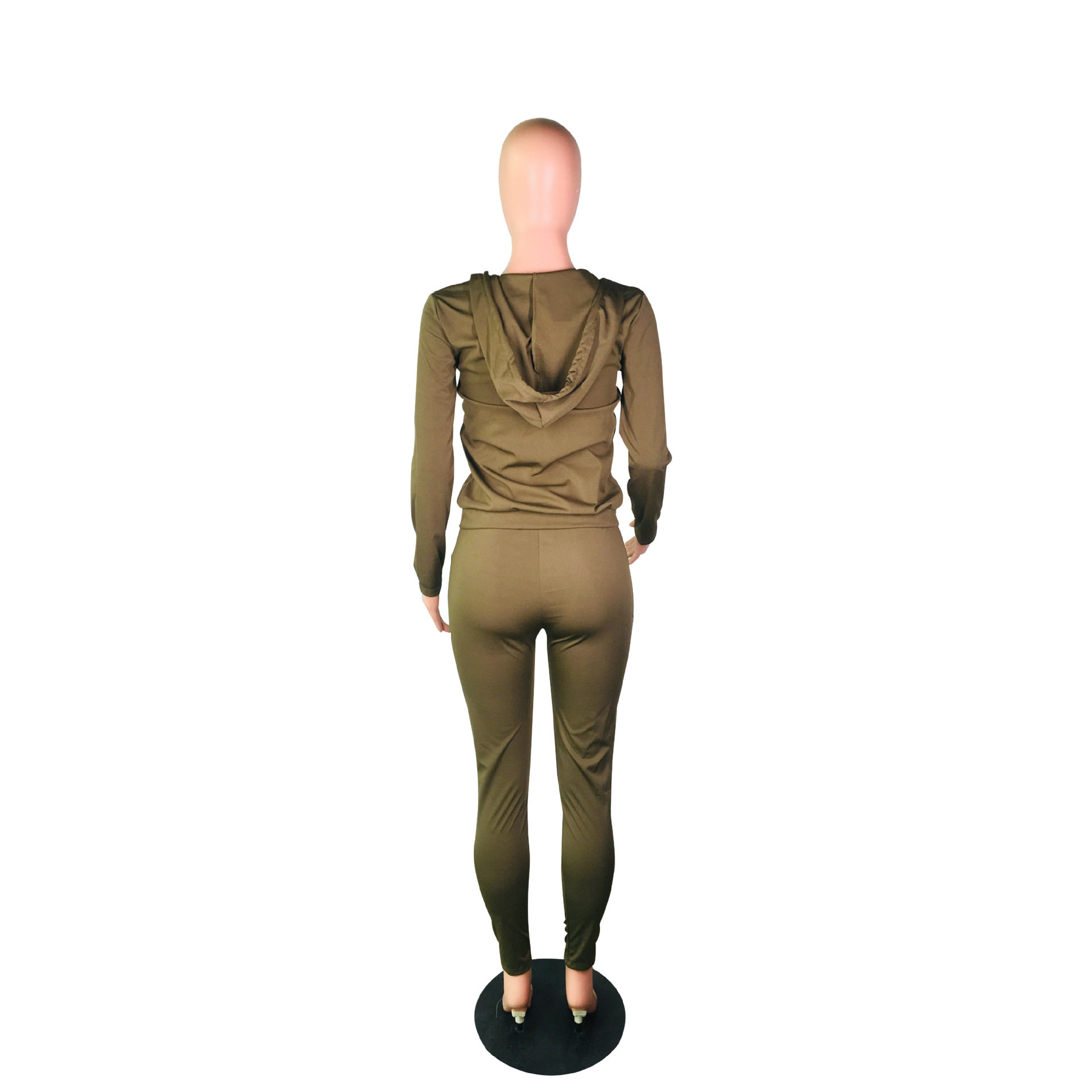 YZ1113 crossborder women's wear Autumn with a hat pocket zipper fashion leisure sports twopiece set YZ1113 crossborder women's wear Autumn with a hat pocket zipper fashion leisure sports twopiece set