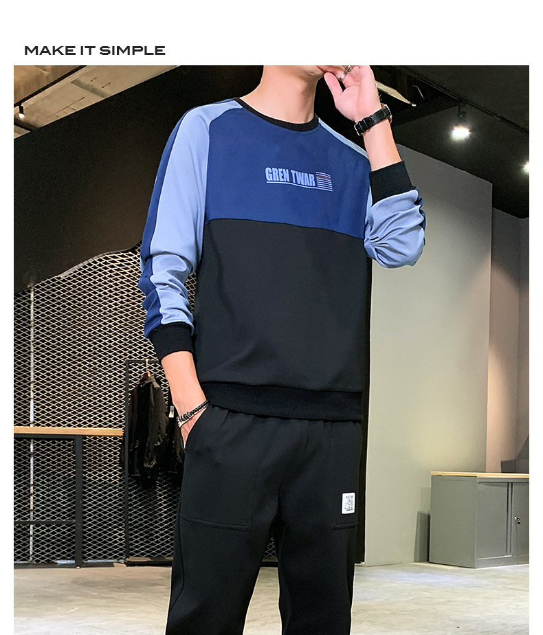 Sports Suit Men's Spring Leisure Autumn Sweater Men's 2021 New T-shirt with Long Sleeves Hoodie Suit Men's Sports wear Sports Suit Men's Spring Leisure Autumn Sweater Men's 2021 New T-shirt with Long Sleeves Hoodie Suit Men's Sports wear
