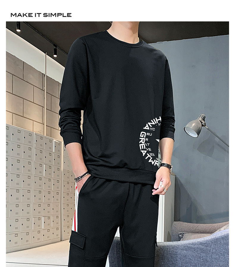 Sports Suit Men's Spring Leisure Autumn Sweater Men's 2021 New T-shirt with Long Sleeves Hoodie Suit Men's Sports wear Sports Suit Men's Spring Leisure Autumn Sweater Men's 2021 New T-shirt with Long Sleeves Hoodie Suit Men's Sports wear
