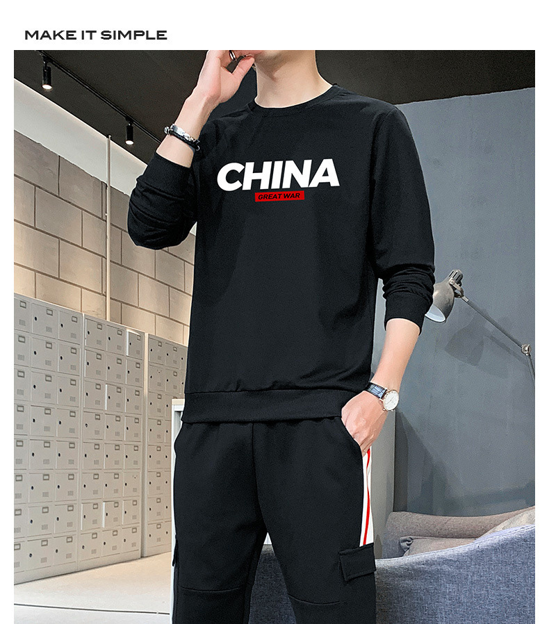 Sports Suit Men's Spring Leisure Autumn Sweater Men's 2021 New T-shirt with Long Sleeves Hoodie Suit Men's Sports wear Sports Suit Men's Spring Leisure Autumn Sweater Men's 2021 New T-shirt with Long Sleeves Hoodie Suit Men's Sports wear