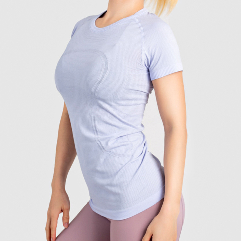 Lulu New 2.0 Women&#039;s Short-Sleeved T-shirt Seamless Swiftly Tech Top Sports Breathable Fitness Yoga Wear