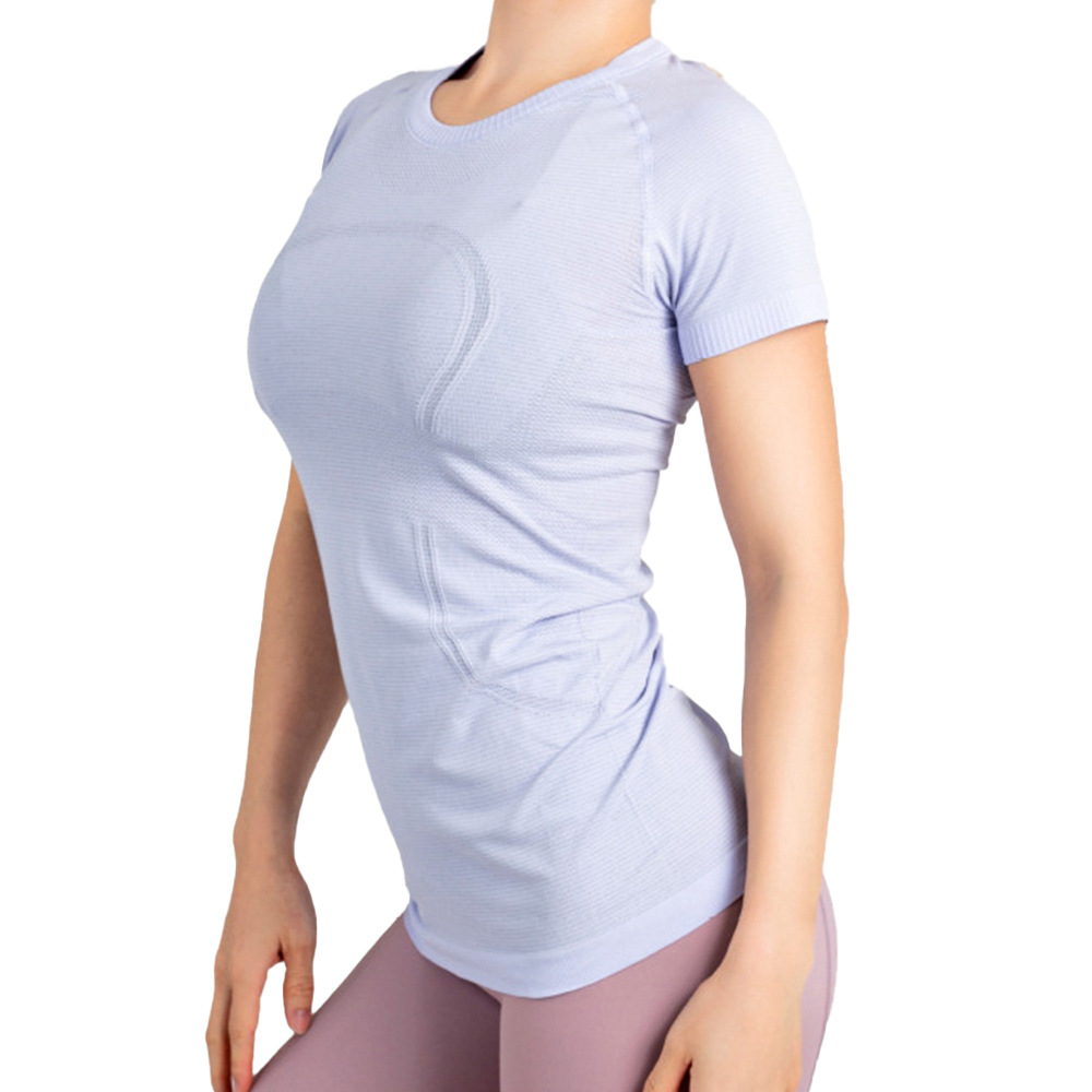 Lulu New 2.0 Women&#039;s Short-Sleeved T-shirt Seamless Swiftly Tech Top Sports Breathable Fitness Yoga Wear