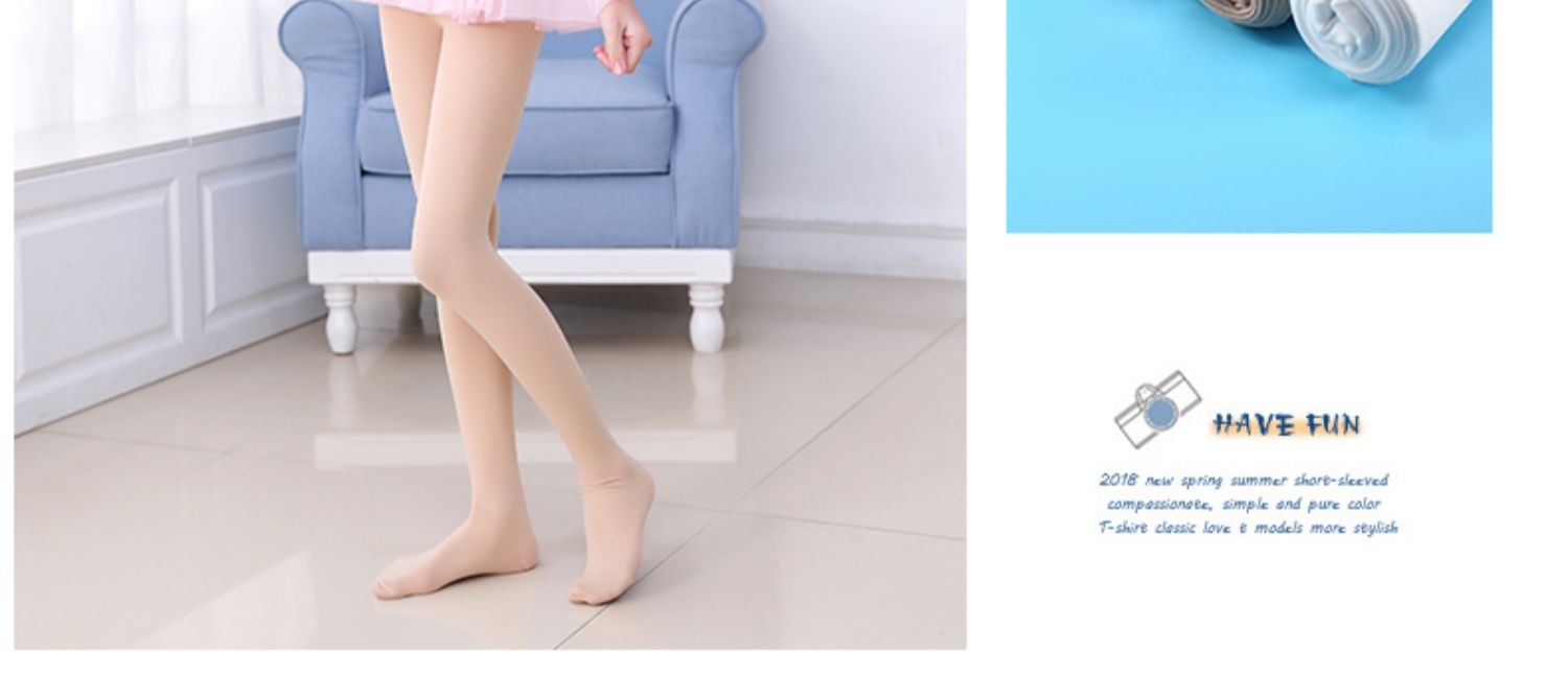 White Girls Dance Socks Children's Romper Solid Color Coaster Spring and Autumn Thin Stockings Summer Dancing Grading Leggings