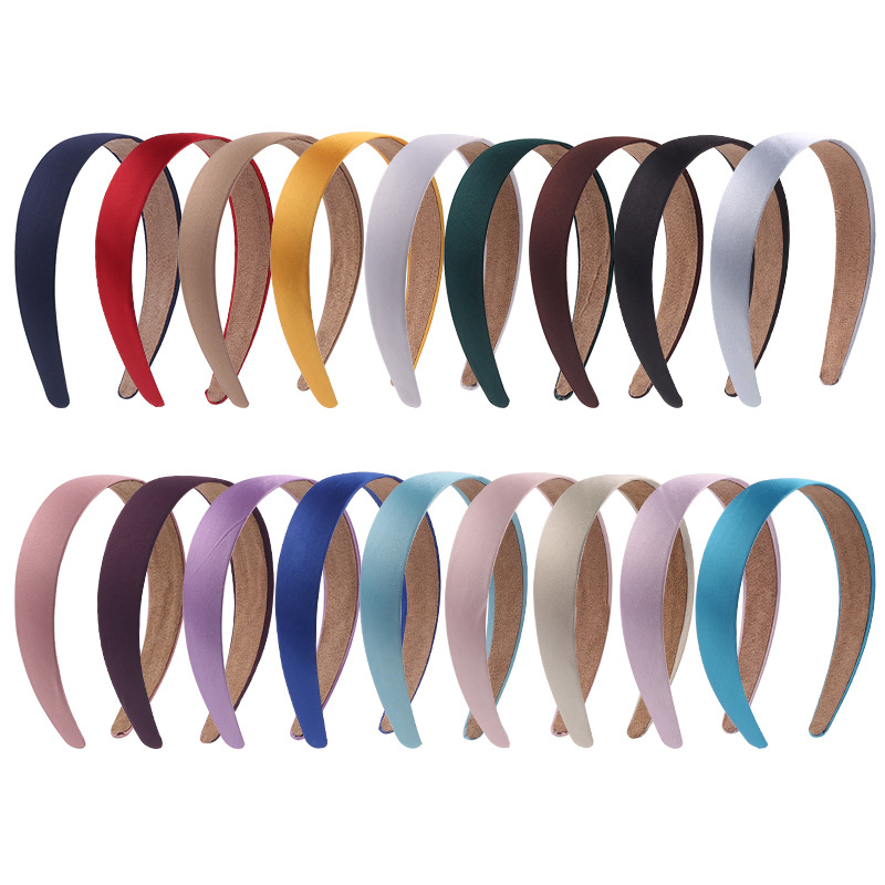 Korean Hair Accessories 3cm Solid Color Headband Fabric All-Inclusive Headband Satin Cloth Hair Ring Amazon Children&#039;s Hair Accessories