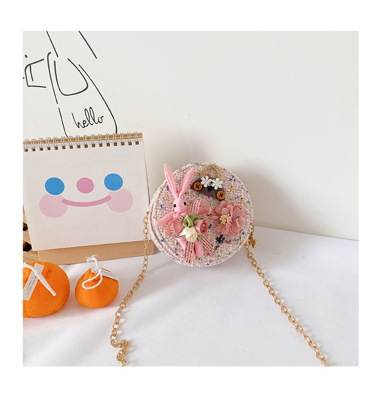 Messenger Bag Bunny Decoration Bag Children's Bags 2020 New Little Chanel Style Woollen Cloth Small round Bag Princess Messenger Bag Bunny Decoration Bag Children's Bags 2020 New Little Chanel Style Woollen Cloth Small round Bag Princess