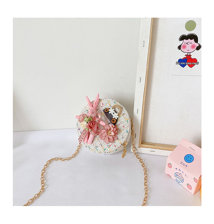 Messenger Bag Bunny Decoration Bag Children's Bags 2020 New Little Chanel Style Woollen Cloth Small round Bag Princess Messenger Bag Bunny Decoration Bag Children's Bags 2020 New Little Chanel Style Woollen Cloth Small round Bag Princess
