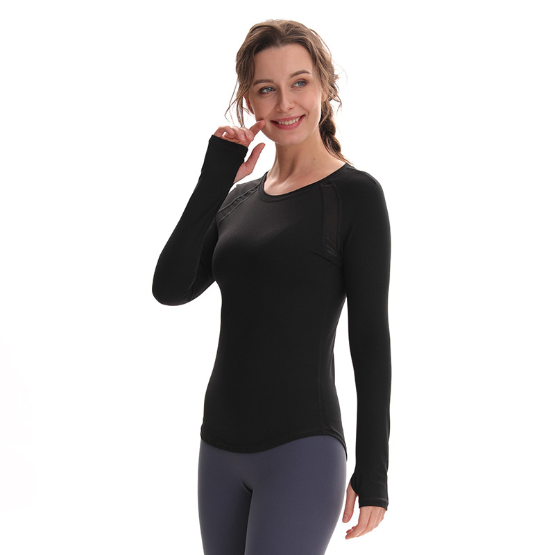 Mesh Fitness Sportswear Yoga Jacket Women&#039;s Outdoor Running Slim Breathable Quick-Drying Long-Sleeved T-shirt Yoga Clothes