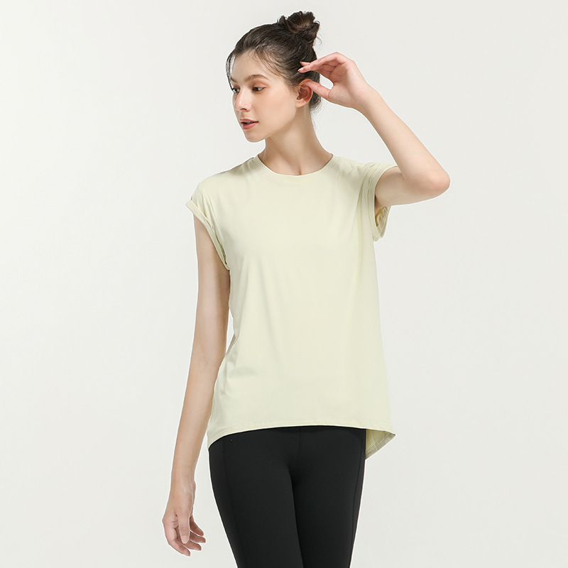 Lulu New Elegant Quick-Drying Sportswear T-shirt Fashion Yoga Clothes Sexy Beauty Back Top Internet Celebrity Workout Clothes Women