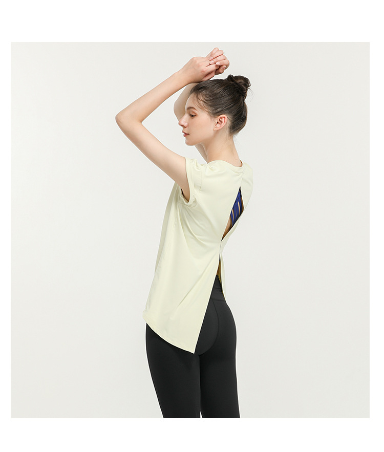 Lulu New Elegant Quick-Drying Sportswear T-shirt Fashion Yoga Clothes Sexy Beauty Back Top Internet Celebrity Workout Clothes Women