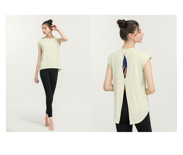 Lulu New Elegant Quick-Drying Sportswear T-shirt Fashion Yoga Clothes Sexy Beauty Back Top Internet Celebrity Workout Clothes Women