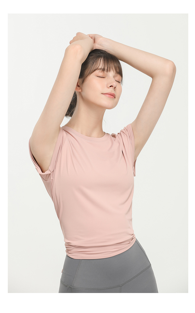 Lulu New Elegant Quick-Drying Sportswear T-shirt Fashion Yoga Clothes Sexy Beauty Back Top Internet Celebrity Workout Clothes Women